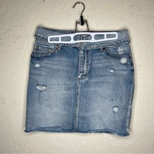 Pistola X Revolve Skirt Foldover Denim Mini Skater Distressed size 28